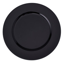 Case of 24 Flat Edge Melamine Charger Plate 13" - Black