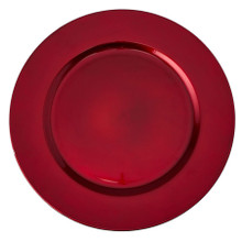 Case of 24 Flat Edge Melamine Charger Plate 13" - Red