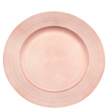 Case of 24 Concentric Circles Edge Plastic Charger Plate 13" - Rose Gold