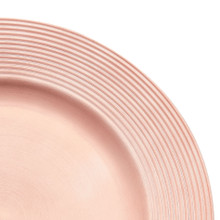 Case of 24 Saturn Concentric Circles Melamine Charger Plate 13" - Rose Gold