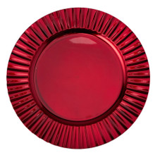 Case of 24 Fluted Edge Melamine Charger Plate 13" - Red Gloss