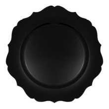 Case of 24 Scalloped Plastic Charger Plate 13" - Black