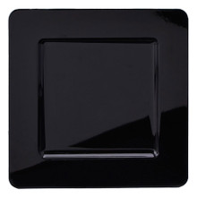 Case of 24 Flat Edge Square Melamine Charger Plate 13" - Black