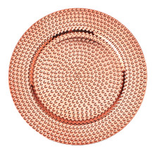 Case of 24 Beaded Plastic Charger Plate 13" - Rose Gold