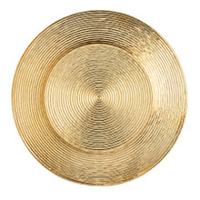Case of 24 Concentric Circles Plastic Charger Plate 13" - Gold