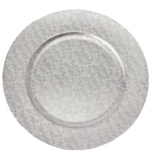 Case of 24 Mosaic Plastic Charger Plate 13" - Silver