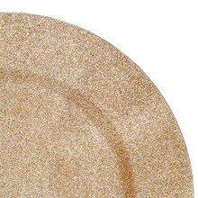 Case of 24 Glitter Melamine Charger Plate 13" - Gold