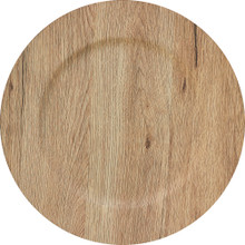 Case of 24 Faux Wood Plastic Charger Plate 13" - Natural