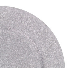 Case of 24 Glitter Melamine Charger Plate 13" - Silver