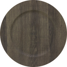 Case of 24 Faux Wood Plastic Charger Plate 13" - Stone