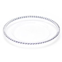 Case of 24 Beaded Rim Plastic Charger Plate 12.5" - Silver