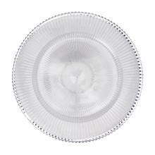 Case of 24 Scalloped & Beaded Plastic Charger Plate 13" - Silver