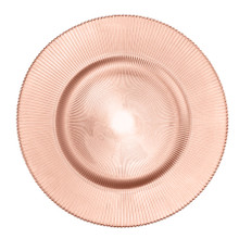 Case of 8 Glass Charger Plate 13" - Rose Gold