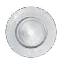 Case of 8 Glass Charger Plate 13" - Silver