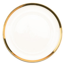 Case of 8 Glass Charger Plate with 1.1 cm Metallic Rim 13" - Gold