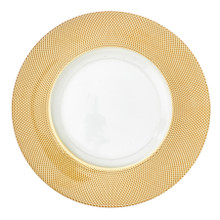Case of 8 Glass Elegant Edge Charger Plate 13" - Gold