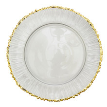 Case of 8 Sunflower Glass Charger Plate 13" - Gold