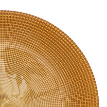 Case of 8 Glass Basket Stitch Charger Plate 13" - Gold