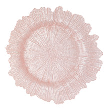Case of 8 Glass Reef Charger Plate 13" - Blush