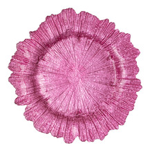 Case of 8 Glass Reef Charger Plate 13" - Magenta