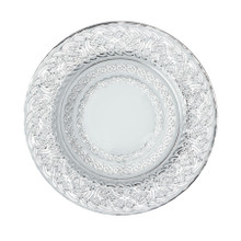 Case of 8 Fancy Glass Charger Plate 13" - Silver