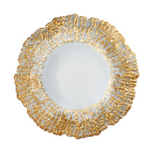 Case of 8 Glitter Edge Glass Charger Plate 13” - Gold