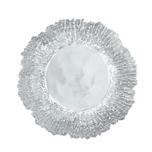 Case of 8 Glitter Edge Glass Charger Plate 13” - Silver