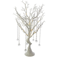 Case of 6 Manzanita Centerpiece Wishing Tree with LEDS 30" - White