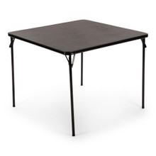 Card Table with Vinyl Top-Black