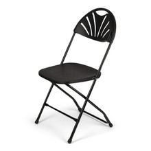 TitanPRO™ Fanback Plastic Folding Chair-Black