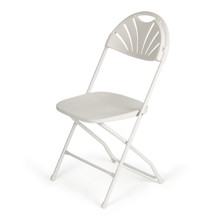TitanPRO™ Fanback Plastic Folding Chair-White