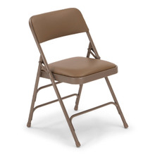 Titan Series Premium Triple-Braced Vinyl Padded Metal Folding Chair - Beige