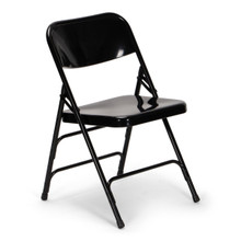 Titan Series Premium Triple-Braced Steel Folding Chair - Black