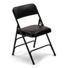 Titan Series Premium Vinyl Padded Metal Folding Chairs Black - Triple Braced Commercial Grade