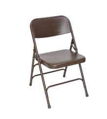Titan Series Premium Triple-Braced Steel Folding Chair - Brown