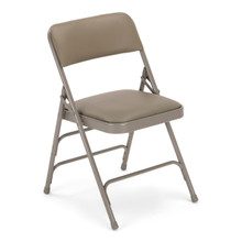 Titan Series Premium Triple-Braced Vinyl Padded Metal Folding Chair - Grey