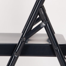 Titan Series Premium Triple-Braced Steel Folding Chair - Navy
