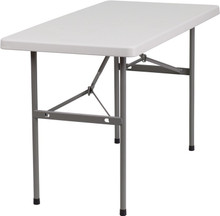 Titan Series™ 24''W x 48''L Granite White Plastic Folding Table