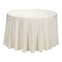 108'' Round Polyester Tablecloth - Ivory