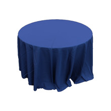 108'' Round Polyester Tablecloth - Navy Blue