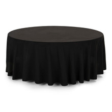 120'' Round Polyester Tablecloth - Black