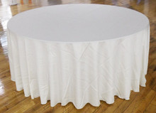 132'' Round Polyester Tablecloth - Ivory