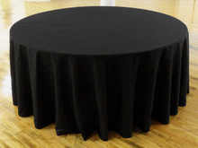 132'' Round Polyester Tablecloth - Black