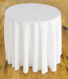 90'' Round Polyester Tablecloth - White