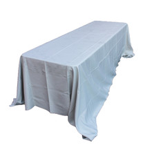 90x156" Polyester Tablecloth Gray Rectangular Event Wedding Linen