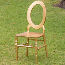 Oval Open Back Resin Chair - Gold