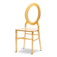 Oval Open Back Resin Chair - Gold