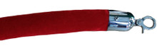 6 ft Velour Rope - Red With Chrome Clips