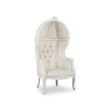 Royal Throne Chair - White Vinyl/White Frame