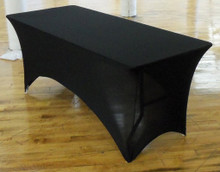 Spandex Fitted Stretch Table Cover for 6'x30'' Banquet - Black